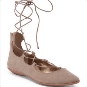 Grey Suede BCBGeneration lace up flats
